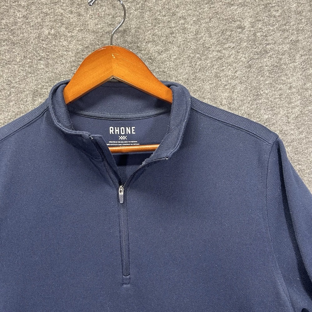 Rhone Pullover Mens Medium Blue Quarter‎ Zip Performance Long Sleeve